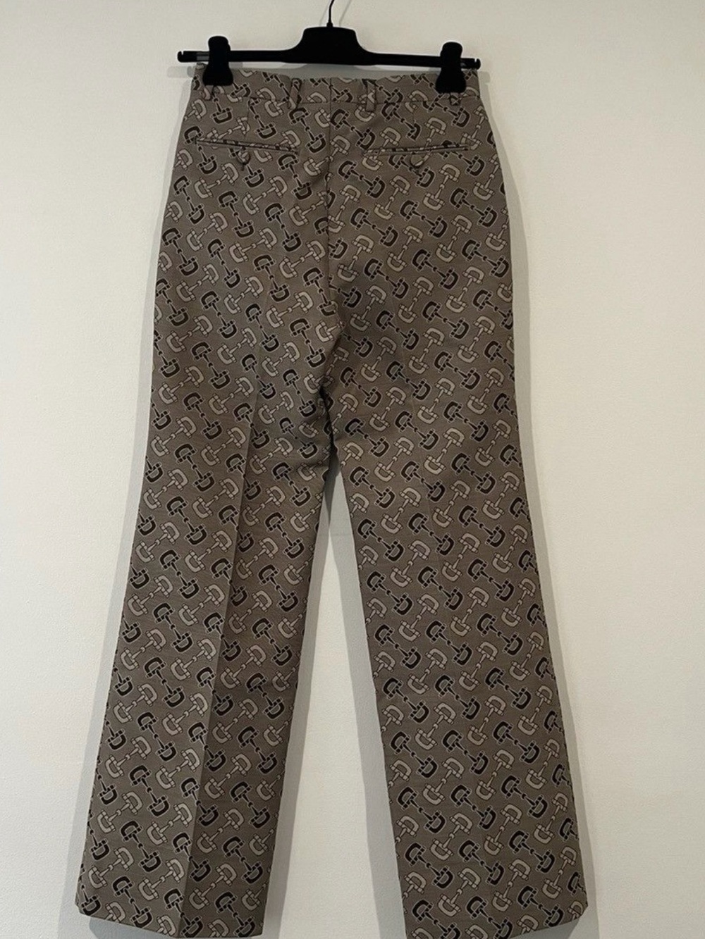 Gucci Taupe Brown Monogram Pattern Men's Dress Pants - Picture 2 of 8